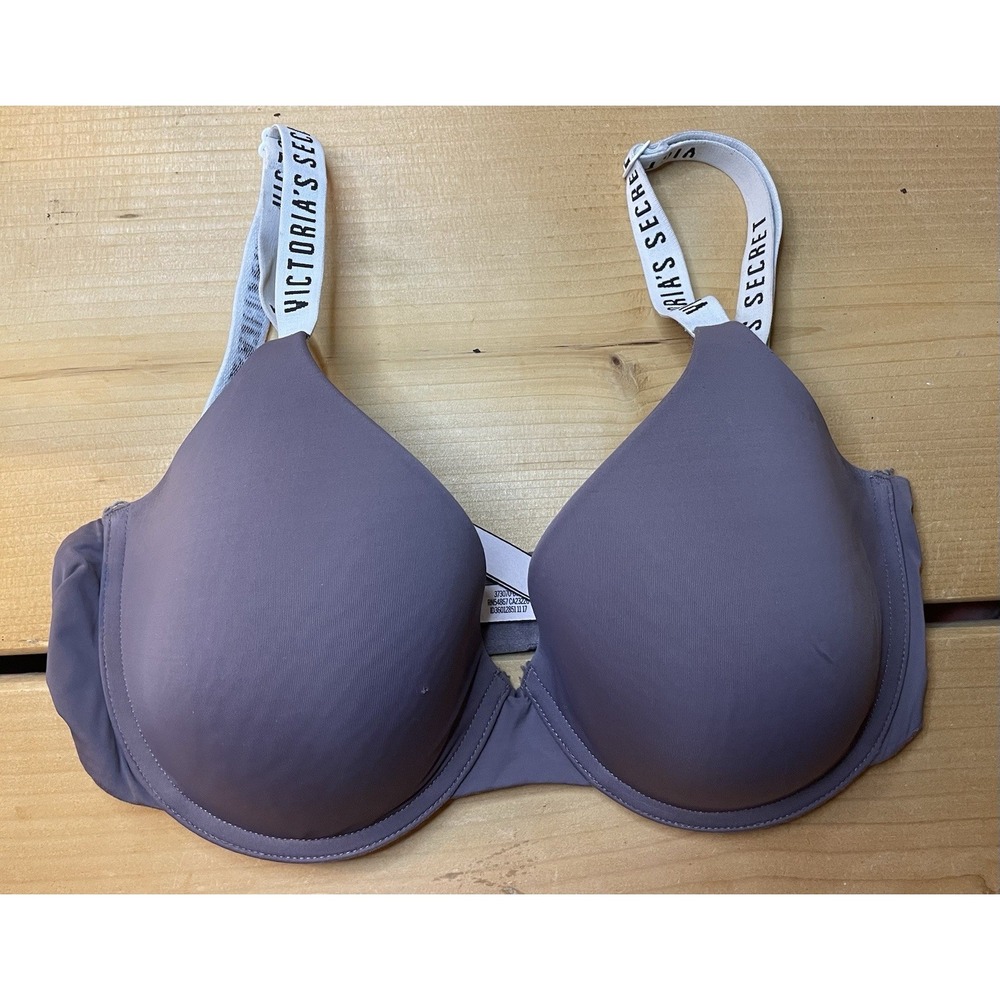 Victoria's Secret Bra 32DD T-Shirt Lightly Lined Demi Eggplant Purple -ish *READ